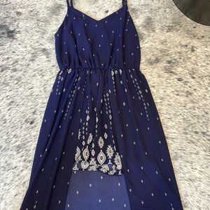 CES Femme Navy Boho Shorts Romper Dress